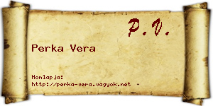 Perka Vera névjegykártya